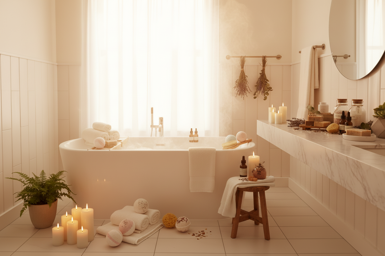 make it in the bathroom and make it seem cozy